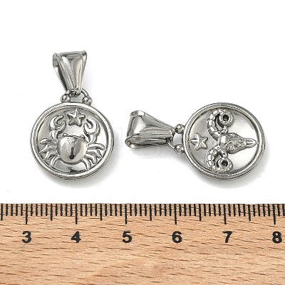 12Pcs 304 Stainless Steel Pendants STAS-L022-306P-M-1