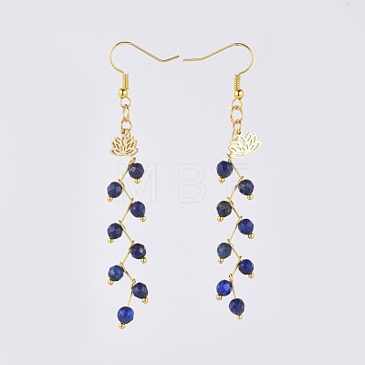 Natural Lapis Lazuli Dangle Earrings EJEW-JE03634-03-1