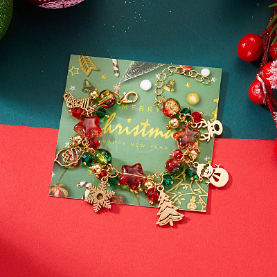 Christmas Alloy Beads Charm Bracelets FS-WGF0FCC-01-1
