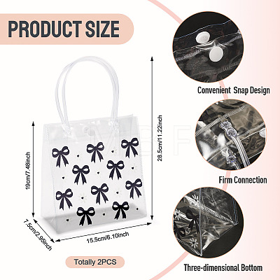 Rectangle Transparent Printed PVC Plastic Gift Tote Bags ABAG-TADJ0002-002G-1