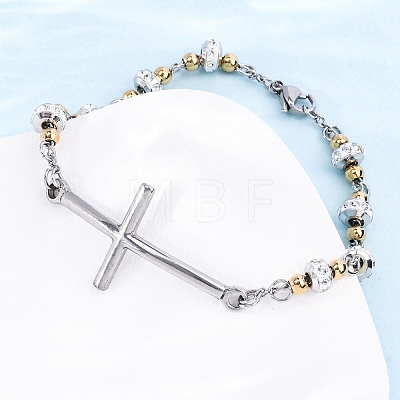 201 Stainless Steel Link Chain Bracelets BJEW-A032-02GP-02-1