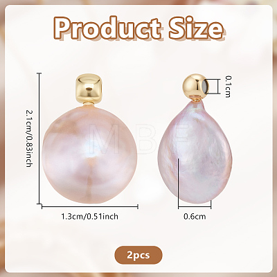 Natural Freshwater Pearl Pendants PEAR-WH0011-002B-G-1
