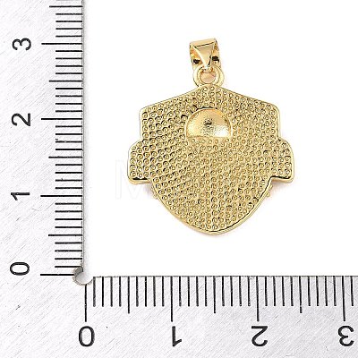 Football Theme Brass Enamel Pendants KK-A303-01F-G-1