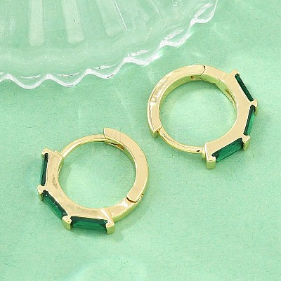 Brass Micro Pave Cubic Zirconia Hoop Earrings KK-CBA8324-12G-02-1