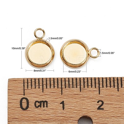 304 Stainless Steel Pendant Cabochon Settings STAS-Z030-01E-G-1