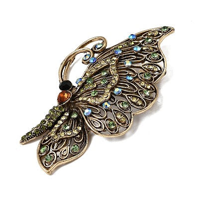 Retro Alloy & Glass Rhinestone Lapel Pin Brooches AC-CBA94E1-06-1