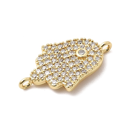 Religion Brass Micro Pave Cubic Zirconia Connector Charms KK-H529-01A-G02-1