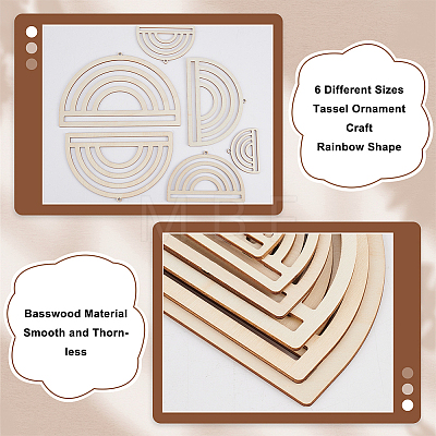 Basswood Crochet Frames DIY-WH0304-938C-1