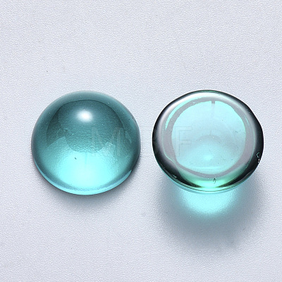Transparent Spray Painted Glass Cabochons GLAA-S190-013B-D01-1