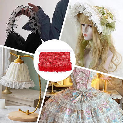 20M Polka Dot Polyester Ribbons SRIB-BC0001-52A-1