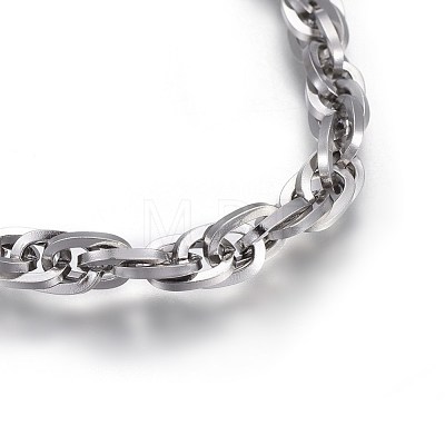 304 Stainless Steel Rope Chain Bracelets BJEW-L637-14-P-1