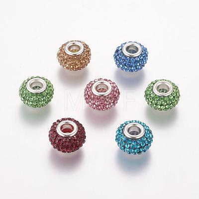 Grade A Rhinestone European Beads CPDL-H001-M-1