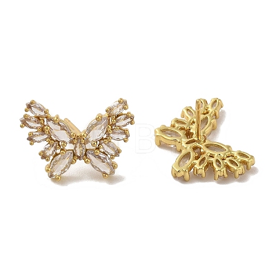 Rack Plating Brass Micro Pave Cubic Zirconia Studs Earrings EJEW-R162-23G-1