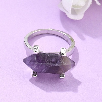 Natural Amethyst Finger Rings X-RJEW-P121-A02-1