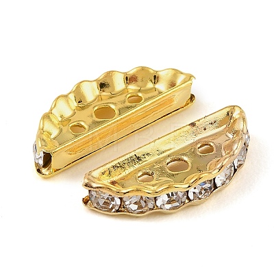 Brass Crystal Rhinestone Spacer Bars RB-T019-02B-G-1