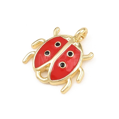 Brass Enamel Insect Connector Charms KK-L275-64G-01-1