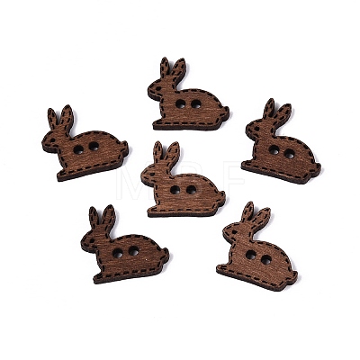 2-Hole Rabbit Wood Buttons BUTT-Q046-03B-1