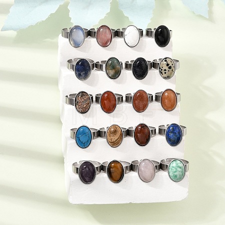Adjustable 304 Stainless Steel Finger Rings for Women GG-CBA7994-04P-1