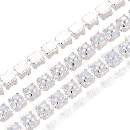 Iron & ABS Plastic Imitation Pearl Tennis Chains CH-Q006-01A-16-1