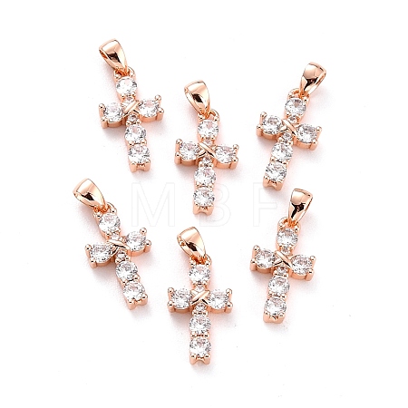 Brass Micro Pave Cubic Zirconia Pendant LS-ZIRC-P089-21RG-1