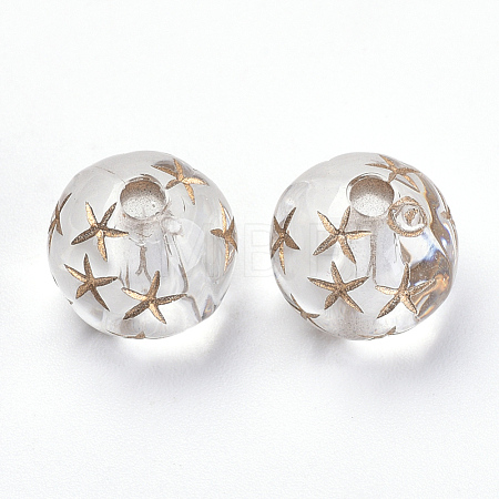Plating Acrylic Beads OACR-S016-66-1