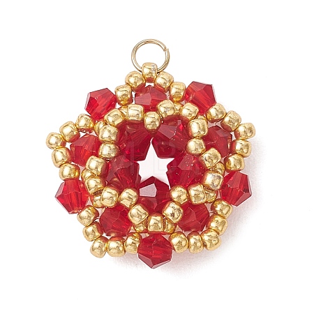 Imitate Austrian Crystal Bicone Glass & Seed Glass Pendants PALLOY-MZ01304-02-1
