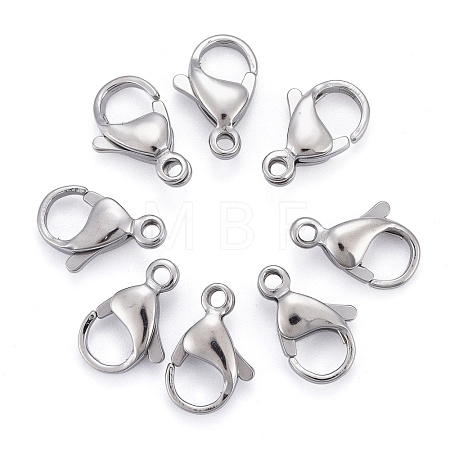 Tarnish Resistant 304 Stainless Steel Lobster Claw Clasps STAS-AB13-1