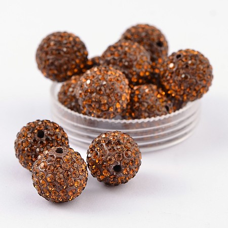 Grade A Rhinestone Pave Disco Ball Beads RB-Q102-7-1