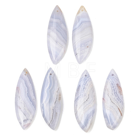 Natural Blue Lace Agate Pendants G-K381-24A-1