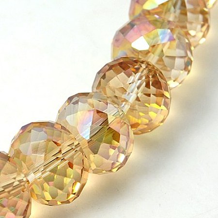 Electorplated Glass Beads EGLA-E005-12-1