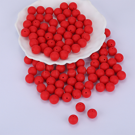 Round Silicone Focal Beads SI-JX0046A-25-1