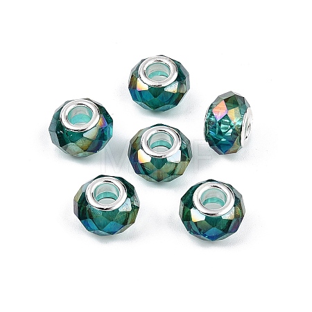Transparent Glass European Beads GPDL-N004-D14mm-A10-1