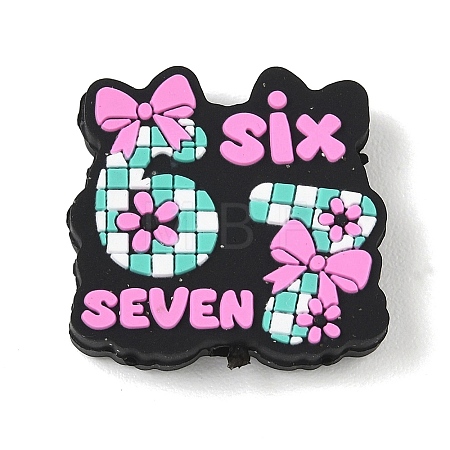 Number 6 7 Theme Cartoon Silicone Beads SIL-E013-02D-1