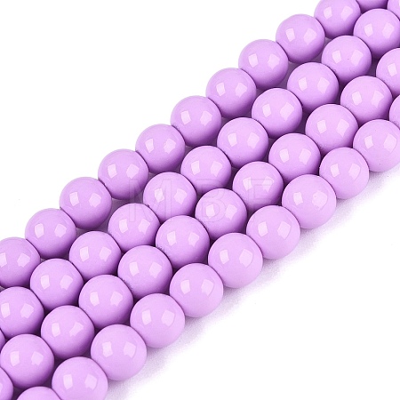 Painted Glass Bead Strands DGLA-S071-6mm-B38-1