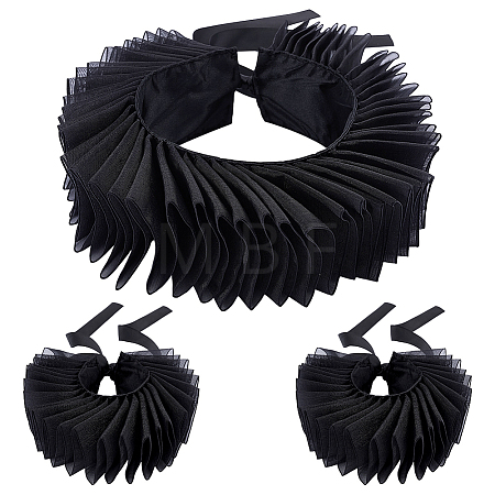 Detachable Polyester Faux Ruffle Collar for Women AJEW-WH0481-526A-1