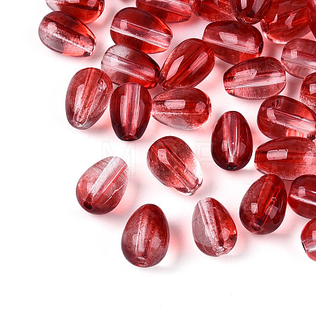 Baking Paint Transparent Glass Beads DGLA-N014-10B-1