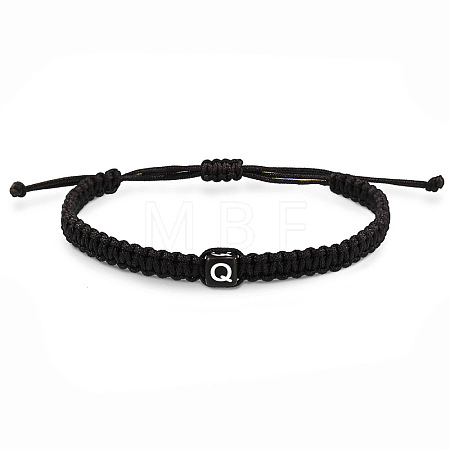 Cube with Letter Pattern Resin Beads Braided Bead Bracelets FS-WGC1D79-08-1