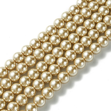 Eco-Friendly  Dyed Glass Pearl Round Bead Strands X-HY-A002-8mm-RB021-1