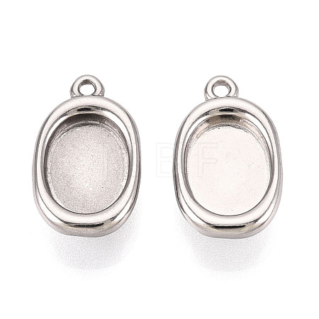 304 Stainless Steel Pendant Cabochon Settings STAS-N114-46B-P-1