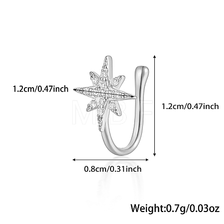 Fashionable S925 Silver Nose Clip with Star IM7825-8-1