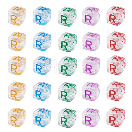 50Pcs Acrylic European Beads MACR-TADJ0001-13R-1