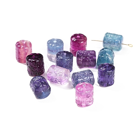 Natural Fluorite Carved Beads PW-WG1ACAE-05-1