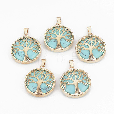 Synthetic Turquoise Pendants G-S292-10B-G-1