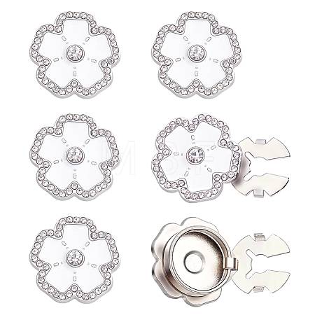 6Pcs Alloy Rhinestone Cufflinks BUTT-ME0001-34B-1
