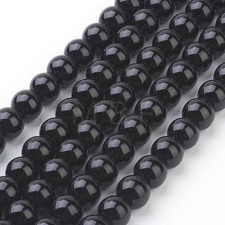Synthetic Black Stone Beads Strands GSR4mmC044-1