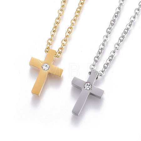 304 Stainless Steel Pendant Necklaces NJEW-E141-25-1