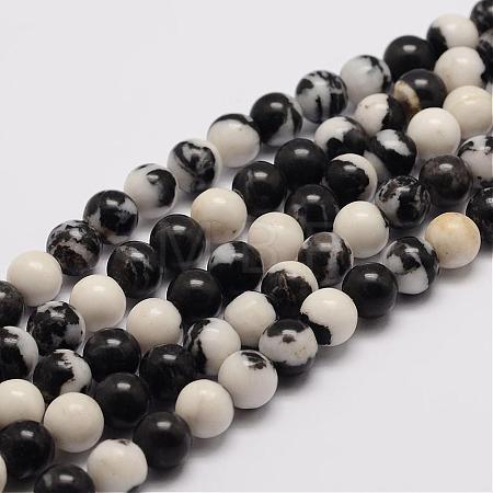 Natural Zebra Jasper Bead Strands G-K153-B05-10mm-1