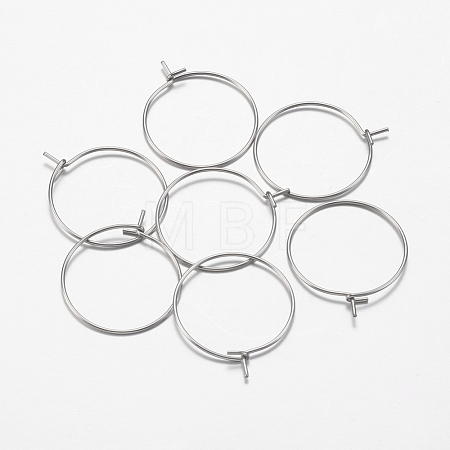 316 Surgical Stainless Steel Hoop Earrings Findings X-STAS-F149-32P-E-1