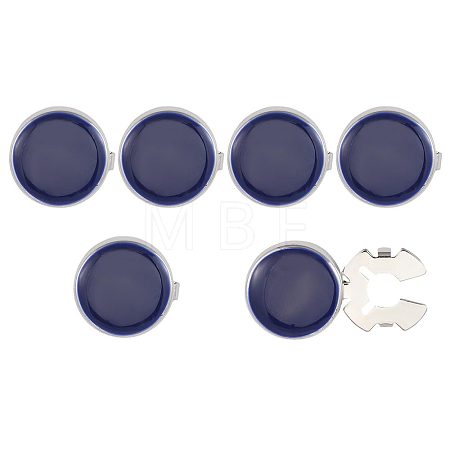 3 Pairs Brass Enamel Cufflinks BUTT-GL0001-09B-1