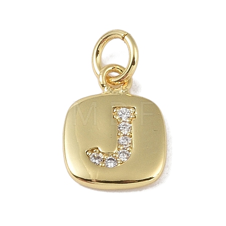 Rack Plating Brass Micro Pave CLear Cubic Zirconia Charms KK-E110-14G-J-1